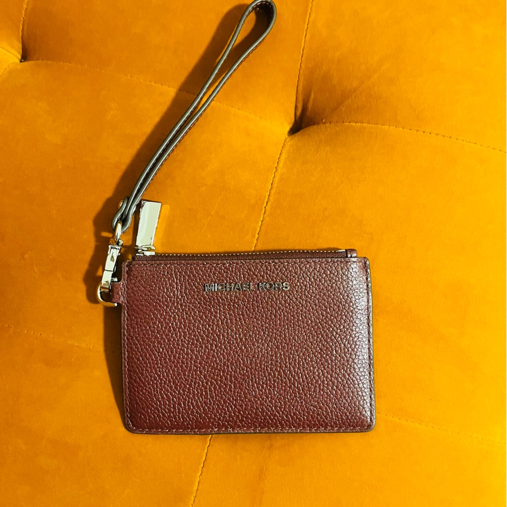 Michael Kors Chestnut Leather Wristlet